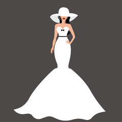 silhouette of bride in white dress