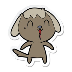 sticker of a cute cartoon dog