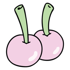 quirky hand drawn cartoon cherries