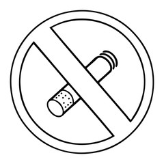 line drawing cartoon no smoking allowed sign