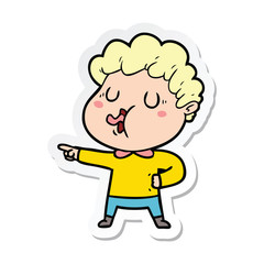 sticker of a cartoon man singing