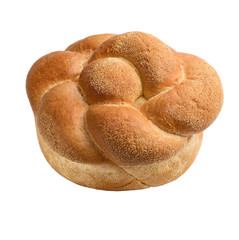 loaf of white Round bread on a white background