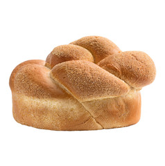 loaf of white Round bread on a white background