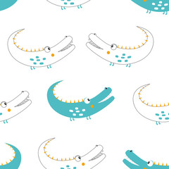 cartoon crocodile pattern