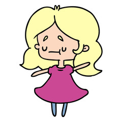 cartoon of a cute kawaii girl