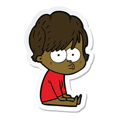 sticker of a cartoon woman