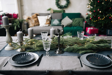 Beautiful serving table in honor of the Easter holiday
