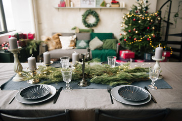 Beautiful serving table in honor of the Easter holiday