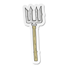 sticker of a cartoon devil fork