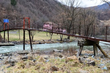 a small bridge over the river