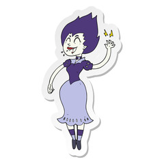 sticker of a cartoon vampire girl
