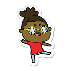 sticker of a cartoon annoyed woman