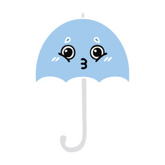 flat color retro cartoon umbrella