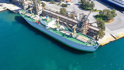 Photo of historic World word 2 Liberty ship docked in port of Piraeus, Attica,  Greece © aerial-drone