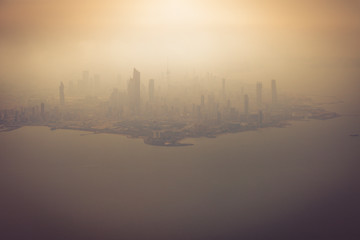 Aerial panorama of Kuwait City