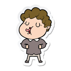 sticker of a cartoon man singing