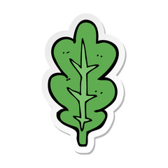 sticker of a cartoon leaf symbol