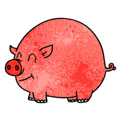 quirky hand drawn cartoon pig