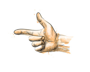 Hand gesture, finger Gun