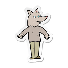 sticker of a cartoon happy werewolf