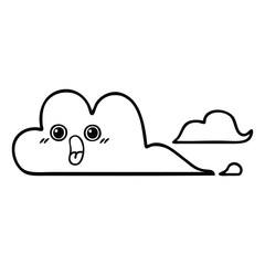 line drawing cartoon clouds