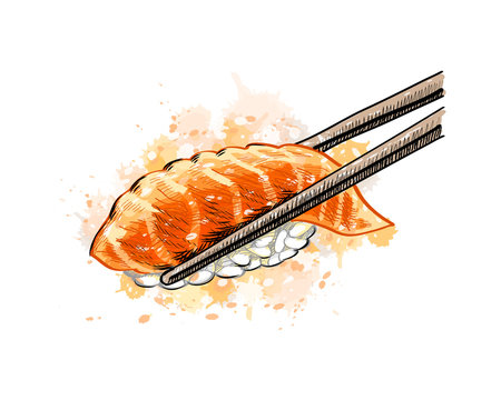 Gunkan sushi with salmon