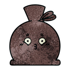 retro grunge texture cartoon sack