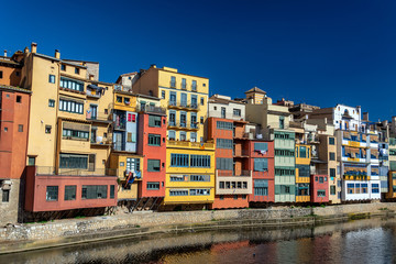Beautiful colorful buildings in Girona, Spain