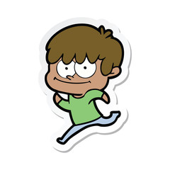 sticker of a happy cartoon man