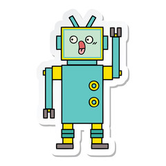sticker of a cute cartoon robot