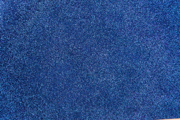 Blue Sparkling Background From Small Sequins, Closeup. Brilliant Shiny Backdrop Shimmer Paper.