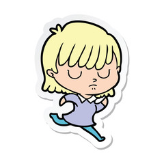 sticker of a cartoon woman