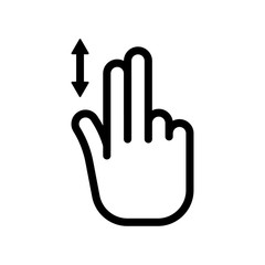 Fototapeta premium Scroll down icon. Two finger vertical scroll