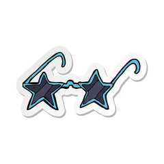 sticker of a cartoon star sunglasses