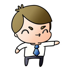 gradient cartoon of a kawaii cute boy