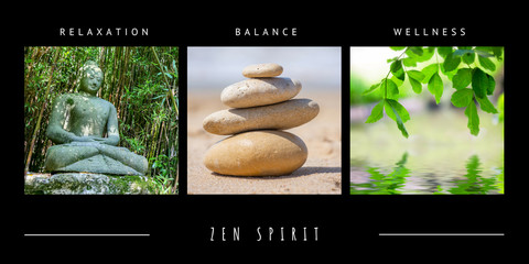 Spa zen theme photo collage composed of different images