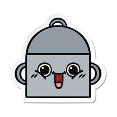 sticker of a cute cartoon cooking pot