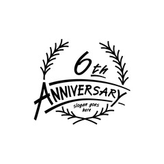 6 years design template. Vector and illustration. 6 years logo. 