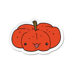 sticker of a cartoon pumpkin