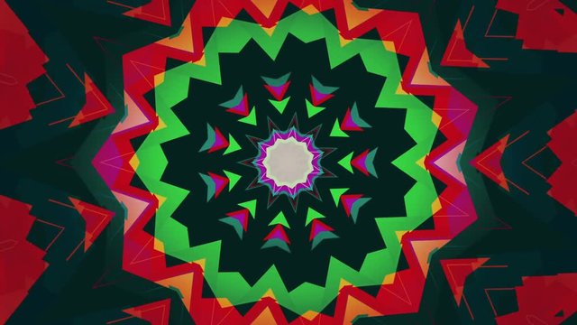 Retro Kaleidoscope background with stars and triangles