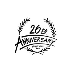 26 years design template. Vector and illustration. 26 years logo. 