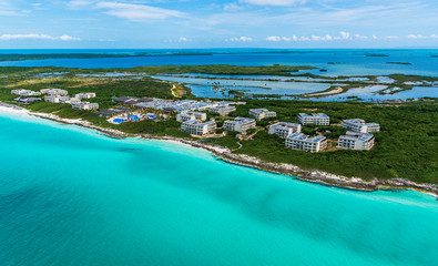 Aerial view of the beaches at Cuban northern keys