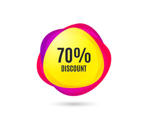 70% Discount. Sale offer price sign. Special offer symbol. Gradient sales tag. Abstract shopping banner. Template for design. Vector