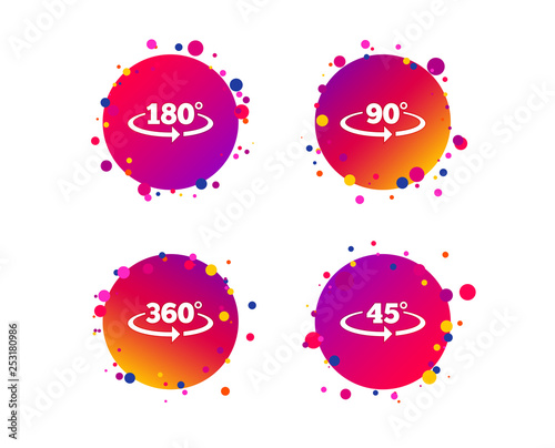 Angle 45 360 Degrees Icons Geometry Math Signs Symbols Full Complete Rotation Arrow Gradient Circle Buttons With Icons Random Dots Design Vector Wall Mural Blankstock Angle 45 360 Degrees Icons Geometry Math Signs Symbols Full Complete Rotation Arrow Gradient Circle Buttons With Icons Random Dots Design Vector Wall Mural Blankstock