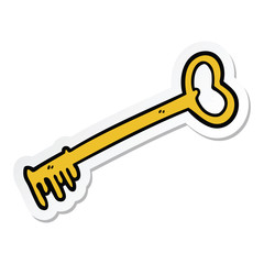 sticker of a cartoon fancy old key