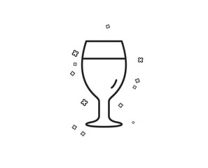 Beer glass line icon. Pub Craft beer sign. Brewery beverage symbol. Geometric shapes. Random cross elements. Linear Beer glass icon design. Vector