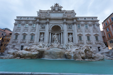 Fototapeta na wymiar Trevi fountain in the morning, Rome, Italy.
