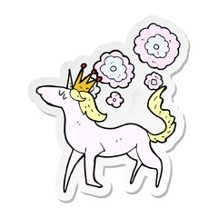 sticker of a cartoon magical horse