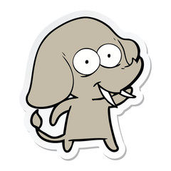 sticker of a happy cartoon elephant