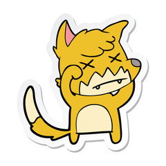 sticker of a cartoon dead fox